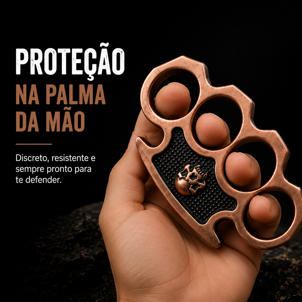 Soco Inglês Caveira Metal Cobreado - Defesa Pessoal