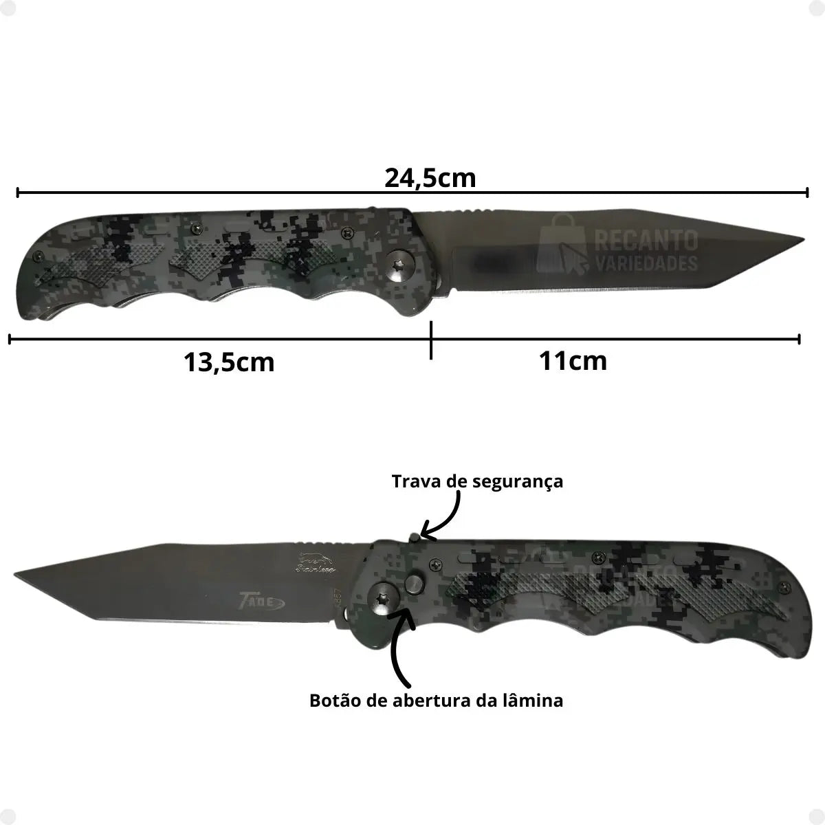 Canivete Tático Camuflado Saque Rápido