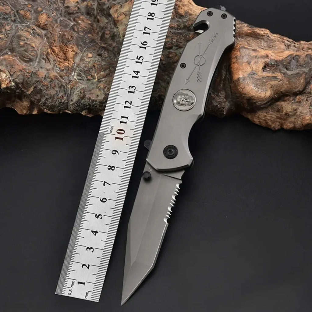 Canivete Tático Militar Semi Automático Caveira